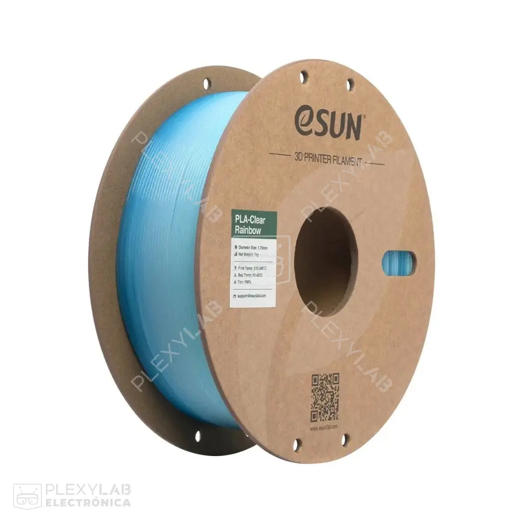Filamento PLA-Clear Rainbow ESUN para impresión 3D, 1kg, 1.75mm