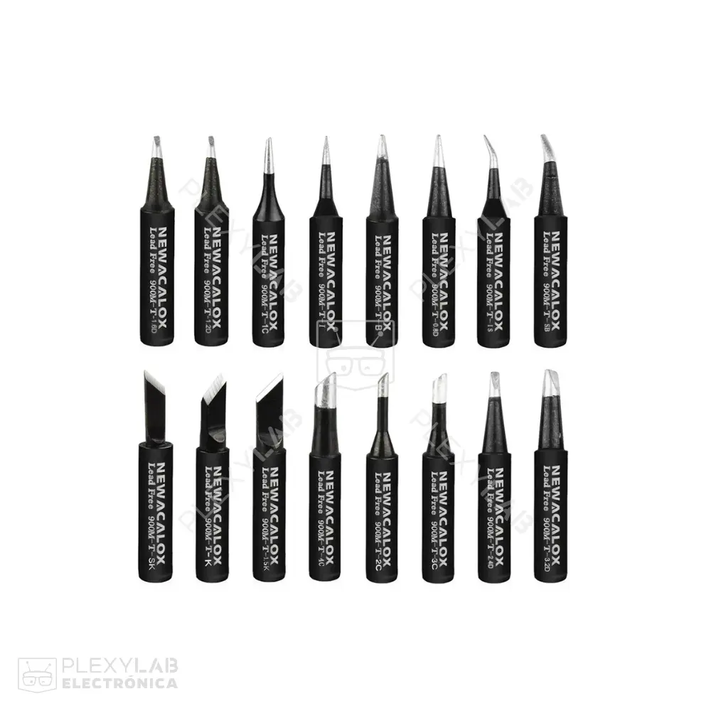 Kit 16 puntas de metal negro para cautín modelos 900M-T-B/C/D/I/K/S