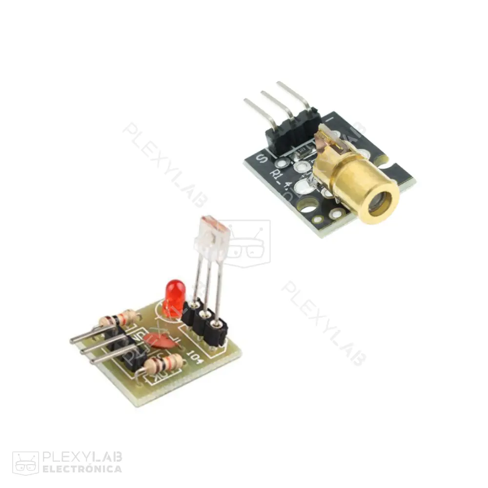 Kit módulo emisor láser KY-008 y recepto láser IS0203 para Arduino, Alarma, Raspb Pi, PIC