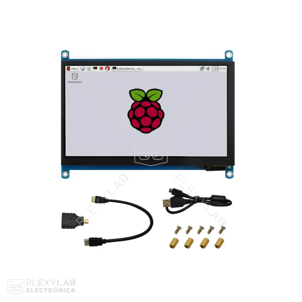 Pantalla LCD táctil capacitiva de 7" para Raspberry Pi, 1024x600 IPS